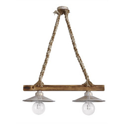Heronia Lighting Κρεμαστό Φωτιστικό Οροφής Ράγα Δίφωτο E27 Λευκό 150RAGA 2/L
