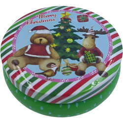 Μεταλλικό κουτάκι στρογγυλό - Merry Xmas πράσινο