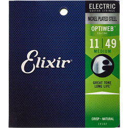 Elixir Strings 19102 Σετ 6 Χορδές Ηλεκτρικής Κιθάρας Nickel Plated Steel 11-49" Medium Tension