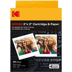 KODAK PAPER & CARTIDGE 4PASS FOR MINI SHOT 3 RETRO 3' X 3' (30pcs pack)