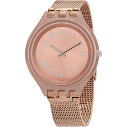 Swatch Γυναικείο Ρολόι με Ροζ Χρυσό Μεταλλικό Μπρασελέ SVUP100M