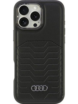 Audi Synthetic Leather MagSafe iPhone 16 Pro Max 6.9" black/black hardcase AU-TPUPCMIP16PM-GT/D3-BK