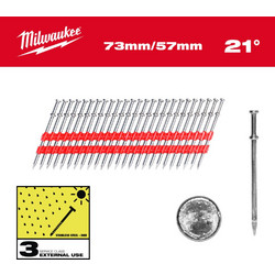 Milwaukee 4932498155 - ΚΑΡΦΙΑ ΔΙΠΛΗΣ ΚΕΦΑΛΗΣ 21 73/57 mm 2000τμχ MW