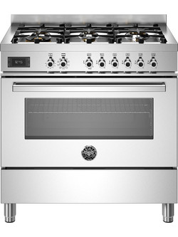 Bertazzoni PRO96L1EXT Κουζίνα Ηλεκτρική 86lt με Εστίες Αερίου 90cm