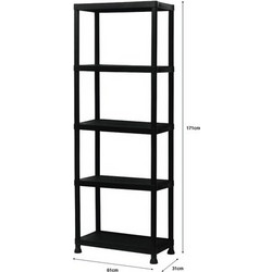 Dream House Πλαστική Ραφιέρα με 5 Ράφια 9502- 61x31x171cm