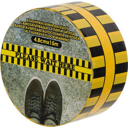 Κολλητική Ταινία Δαπέδου με Σήμανση PLEASE WAIT HERE 15x0.48m