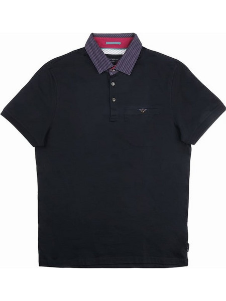 TED BAKER ΜΠΛΟΥΖΑ ΠΟΛΟ ΚΟΝΤΟΜΑΝΙΚΗ ΜΠΛΕ ΜΕ ΤΣΕΠΗ ΣΤΟ ΣΤΗΘΟΣ ΜΕ ΚΟΥΜΠΙ ΚΑΙ ΜΙΚΡΟΣΧΕΔΙΟ ΣΤΟ ΓΙΑΚΑ ΚΑΝΟΝΙΚΗ ΓΡΑΜΜΗ
