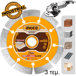 Διαμαντόδισκος Δομικών Γενικής Χρήσης 230mm x 12mm 3 τεμ