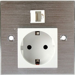 Masterlan MS-FC-1 Face plate with EU socket and Cat.6 Coupler