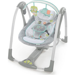 Ingenuity Swing 'n Go Portable Swing Hugs & Hoots Ηλεκτρικό Relax Μωρού Κούνια με Μουσική & Δόνηση έως 9kg Γκρι