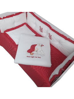 Beboulino Sweet Sleep Σετ Κούνιας 60x120cm Red 5τμχ