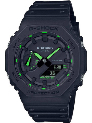 Casio G-Shock Ανδρικό Ρολόι Χρονογράφος με Μαύρο Καουτσούκ Λουράκι GA-2100-1A3ER