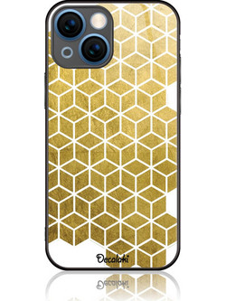 Gold Cubes Θήκη Κινητού Σχέδιο 50038 - iPhone, iPhone 13 Mini, Tempered Glass Case