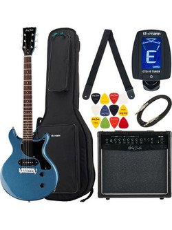Harley Benton DC-Junior Pelham Blue Bundle