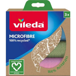 Vileda Microfibre Cloth Πανάκια Καθαρισμού με Μικροΐνες Γενικής Χρήσης Πολύχρωμα 30εκ. 3 Τεμάχια