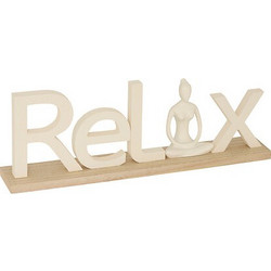 Atmosphera Διακοσμητικό Επιγραφή Relax με Φιγούρα Yoga Yogi - Μήκος 36 εκ. -Λευκό 211735-White