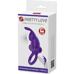 Pretty Love Vibrating Penis Ring I Ελαστικό Δαχτυλίδι Πέους Σιλικόνης με Δόνηση Μωβ