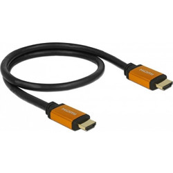 DeLOCK Καλώδιο HDMI 2.1 HDMI Male to HDMI Male 0.5m Black / Gold