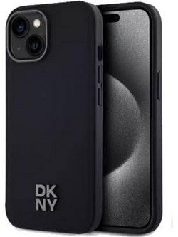 DKNY Stack Logo PU Leather Back Cover Θήκη Δερματίνης για iPhone 14 Μαύρο