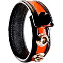3 Snap Leather Cock Ring - Black | Red