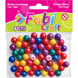 Χάντρες FABI Ξύλινες 1cm 42τεμ