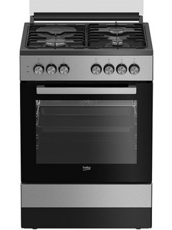 Beko FSE 6312 GX Κουζίνα Ηλεκτρική 72lt με Εστίες Αερίου 60cm