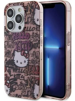 Hello Kitty IML Tags Graffiti case for iPhone 13 Pro / 13 - pink - (Hel000009-0)