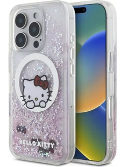 Hello Kitty Liquid Glitter Sweet Kitty Bows MagSafe iPhone 16 Pro Case - White - (Hel000149-0)