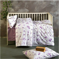 SB Home Alphabet Σετ Βρεφικά Σεντόνια Λίκνου Βαμβακερά 75x110 Lilac