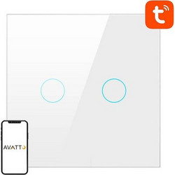 Avatto TS02-EU-W2 Έξυπνος Διακόπτης Χωνευτός WiFi (Aller-Retour) TUYA (Λευκό)