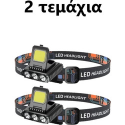 Strong Max LED Φακός Κεφαλής 35 COB & 1 XPE LED & Αισθητήρα Κίνησης 2800 Lumens TC-243 2τμχ