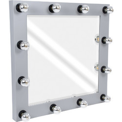 Globostar Καθρέπτης Μακιγιάζ Τοίχου με Φως 80x80cm Γκρι Τσιμέντου