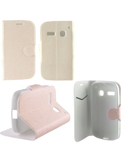 Volte-Tel Leather TPU Book Stand Θήκη White (Alcatel Pop C3 4033 Line)