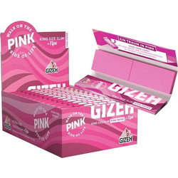GIZEH PINK King Size Slim + TIPS 34 GIP225 με τζιβάνες (ΚΟΥΤΙ 26 ΤΕΜ)