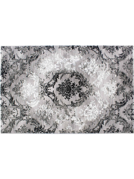 Ecarpets Damask Χαλί Ορθογώνιο Καλοκαιρινό 160x230cm 9374 Grey - Black