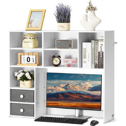 VEVOR Desktop Bookshelf White Desktop Storage Organizer 3 επιπέδων για γραφείο και σπίτι