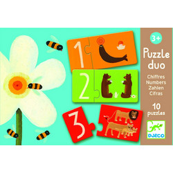 Παιδικό Puzzle Djeco Duo Μαθαίνω τους Αριθμούς 2x10 Κομμάτια
