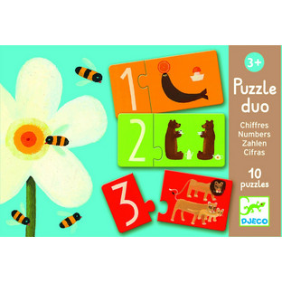 Παιδικό Puzzle Djeco Duo Μαθαίνω τους Αριθμούς 2x10 Κομμάτια