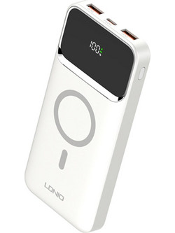Ldnio PQ12 Wireless Magsafe Power Bank 10000mAh 15W με 2 Θύρες USB-A & Θύρα USB-C White