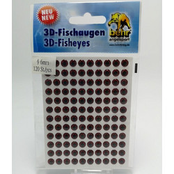 Αυτοκόλλητα Μάτια για Jig - 6 mm , Κόκκινο-BEHR