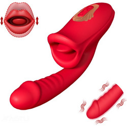 Tongue Red Realistic Dildo Vibrator