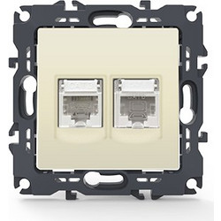 PRIME ΠΡΙΖΑ ΤΗΛΕΦΩΝΟΥ 1xRJ11 CAT3 IP20 & ΠΡΙΖΑ ΔΙΚΤΥΟΥ 1xRJ45 CAT6 UTP IP20 ΙΒΟΥΑΡ ACA - 1000113402