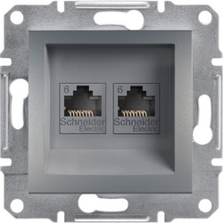 Schneider Asfora πρίζα πληροφορικής RJ45 cat6 U/UTP διπλή Ατσάλι - EPH4800162