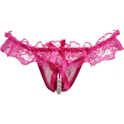 Women Lace Cortchless T-string Fuchsia