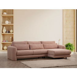 Papatya Lily Corner Γωνιακός Καναπές Δεξιά Υφασμάτινος Ροζ 290x165cm