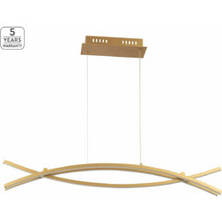 Home Lighting Xena SE LED 100 Κρεμαστό Φωτιστικό Οροφής Δίφωτο LED Χρυσό 77-8171 Brushed Gold