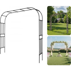 VEVOR Garden Arbor, 2,4 (Υ) x 2,5 (Π) x 0,4 (Β) m Μεταλλική Αψίδα, Στιβαρή Αψίδα Καφασωτών Εξωτερικών με Πασσάλους, Εύκολη Συναρμολόγηση, Πέργκολα κληματαριά για αναρρίχηση φυτών Διακόσμηση γαμήλιου γ