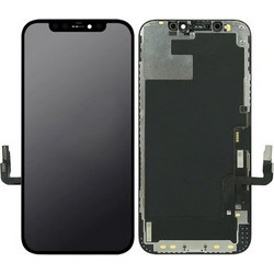 TW INCELL LCD για iPhone 12/12 Pro, camera-sensor ring, earmesh, μαύρη