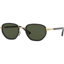 Persol PO2471S 1097/31 Γυναικεία Γυαλιά Ηλίου Τετράγωνα Κοκάλινα Χρυσά Μαύρα με Μαύρο Polarized Φακό