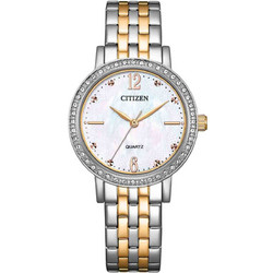 Citizen Crystal Γυναικείο Ρολόι με Ασημί Μεταλλικό Μπρασελέ EL3106-59D